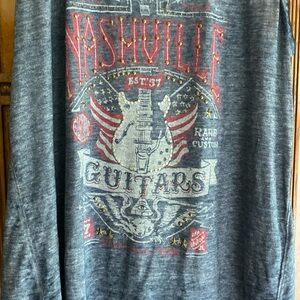 Lucky brand Nashville Guitars logo Sleeveless tank.